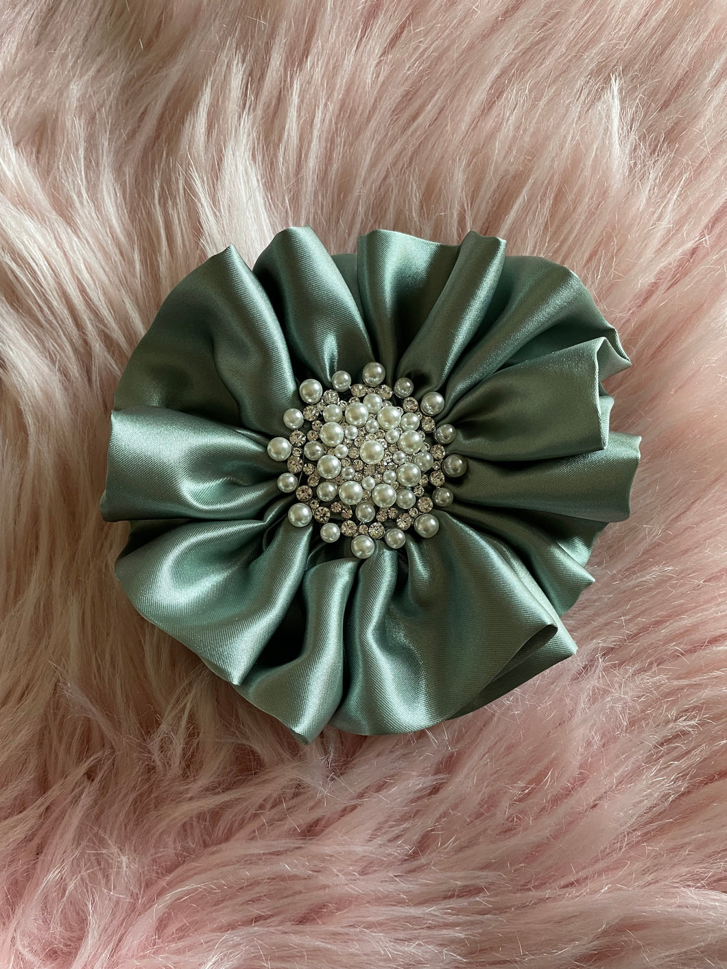 Satin and Pearl Brooch